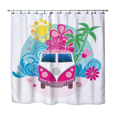 Shower Curtain Blue Ticking Cotton No Liner Needed 3 Sizes Made In