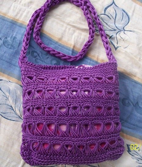 Bolsa tejida a crochet punto peruano sale