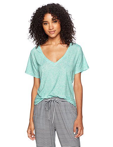 Selene Womens Sleepwer Knit Tee Casual V-Neck Short Sleeve Loose Soft T-Shirt Cozy Tops