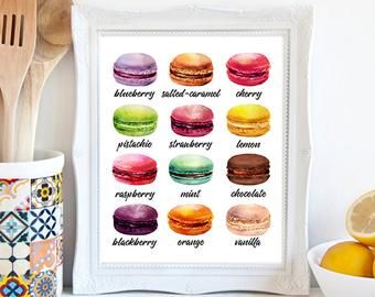 Macaron Art Poster Digital File Laduree Print Laduree Macarons Food Art Kitchen Decor Macaron Print Food Art Trending Now Art Poster Art Macarons Food Art