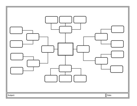 Mind Map Templete in black and white Main item, secondary items - Flow Map Printable Mind Map Templete in black and white Main item, secondary items - Flow Map Printable