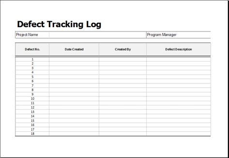 Defect tracking log DOWNLOAD at wwwxltemplatesorg defect - expenses report format Defect tracking log DOWNLOAD at wwwxltemplatesorg defect - expenses report format