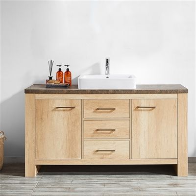Vinnova Alpine 60 Inch Single Vanity In Glacier Canyon Oak With White Drop Porcelain Vessel Sink Without Mirror Diy Bathroom - Best Wood For Diy Bathroom Vanity Vinnova Alpine 60 Inch Single Vanity In Glacier Canyon Oak With White Drop Porcelain Vessel Sink Without Mirror Diy Bathroom - Best Wood For Diy Bathroom Vanity