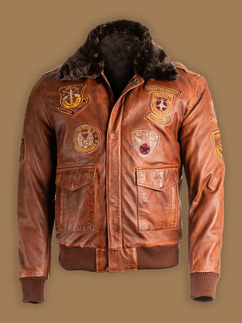 Brown S Alta Mens Motorcycle Bomber Faux Leather Fleece Lined Ribbed Jacket