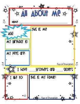 all about me worksheets pdf