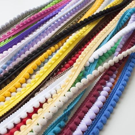Colourful Mini JUMBO Pom Pom Rainbow Tassel Bobble Trim Braid Fringe Per Metre