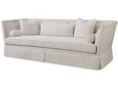 The High Arms Of This Tuxedo Style Sofa Angle Outward For A
