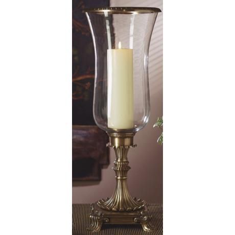 Antique Brass 24 1 2 High Hurricane Candle Holder Pillar Holders Hurricane Pillar Candle Holders, Brass Hurricane Lamps Candles