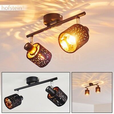 Decken Leuchte Retro Spot schwarz-Gold Flur Wohn Schlaf Zimmer Lampe verstellbar