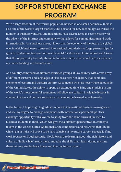 Check out this sample SoP for student exchange program and get - why sop is used Check out this sample SoP for student exchange program and get - why sop is used