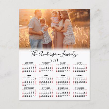 2021 Calendar Your Photo Family Name Holiday Postcard 2021 Calendar Printable Calendar Template Business Calendar 2021 postcard calendar printable