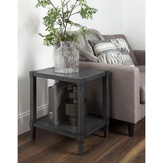 Tall Wood Accent Table w Lower Shelf
