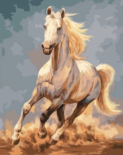 Impressionism Young Beauty /& White Horse Needlepoint Canvas #6