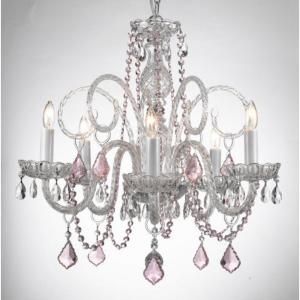 Crystal Chandelier Chandeliers Lighting with Pink Color Crystal Chandelier Chandeliers Lighting with Pink Color