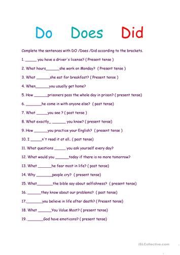 Free Esl Efl Printable Worksheets And Handouts Free English Worksheets Printable English Worksheets Learn English Words