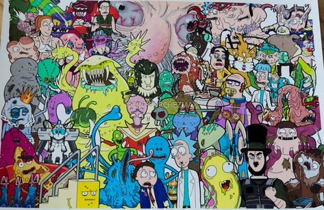Rick Morty Les 50 Personnages De La Saison 1 Netflix Manga Dessin Anime Decoration Murale Poster Chambre D Enfants Deco Affiches Imprimees Dessins Uniques Et Personnages