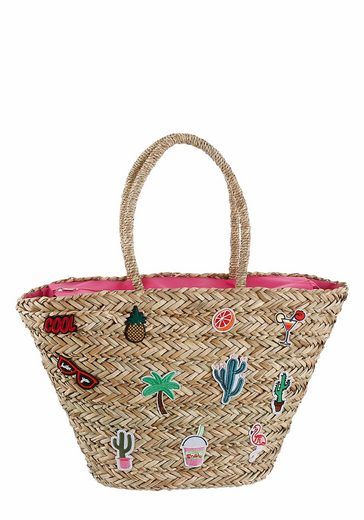 fabrizio strandtasche in modischer animal optik mit viel stauraum fur badeutensilien online kaufen otto strandtasche modisch korbtasche