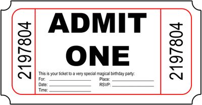 Admit One Invitation Template Koran Sticken Co