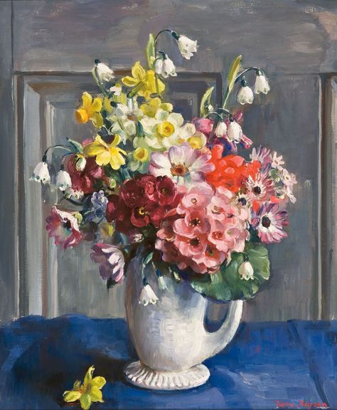 Vase of Flowers Still Life Bouquet Pink Original Oil Art S Whitney Flowers in Bouquet Tulips Mothers Gift Flower 6x8 Small Painting