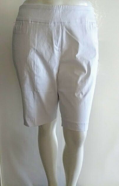 NEW Dana Burchman Bermuda Womens Stretch Pull On White Khaki Black Shorts XL