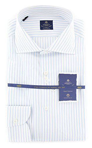 New Luigi Borrelli Blue Striped Extra Slim Shirt