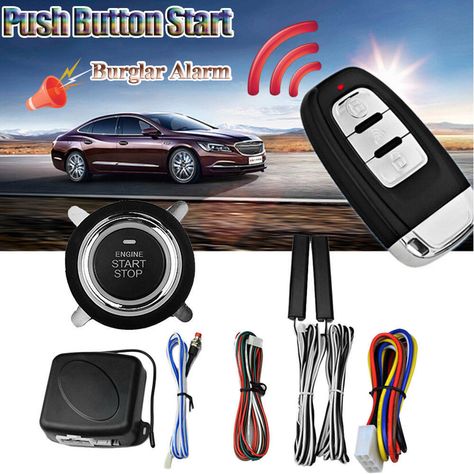 Car Smart Alarm System Key Passive Engine Start Keyless Entry Push Button Remote