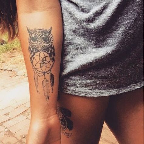 Cute Owl With Dream Catcher Tattoo Ideas Pinterest Cute Owl With Dream Catcher Tattoo