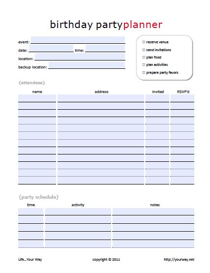 list of pinterest party planning checklist printable events pictures