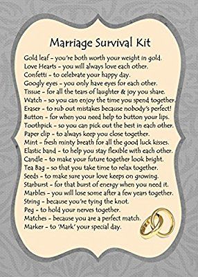 Marriage Survival Kit Gift Card Amazon Co Uk Kitchen Home
