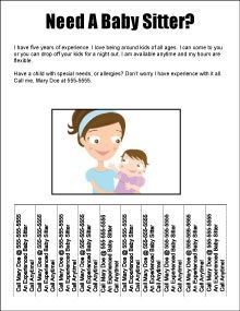5 easy babysitting flyers babysitting flyers starting a babysitting flyers template