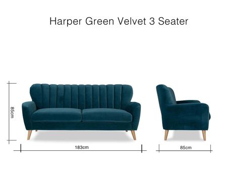 3 Seater Green Velvet Sofa Harper Armchair 3 Seater Green Velvet Sofa Harper, How To Add Height Sofa