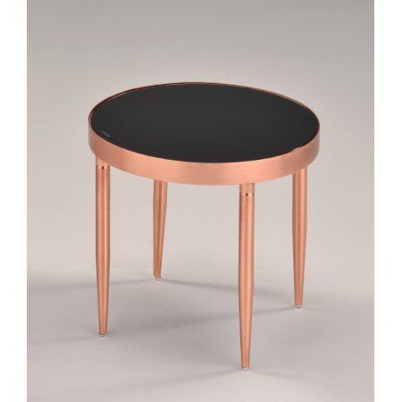 Madeleine 16 Inch 4 Legged Black Metal Frosted Tempered Gl Frosted Tempered Gl