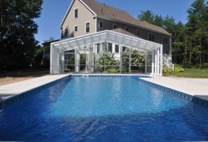Pool Enclosures Manufactured By Roll A Cover Intl Pool Enclosures Residential Pool Indoor Outdoor Pool