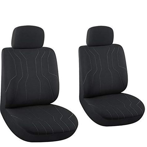 Gray//Black Color FH Group PU006115 Varsity Spirit PU Leather Seat Covers Airbag /& Split Ready