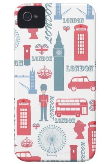 Cool Trendy Vintage London Illustrations Pattern Iphone 4 Case