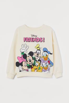 Sudadera con motivo estampado Blanco naturalMinnie Mouse Camiseta con estampado BlancoDisney NIÑOS | H&M ES