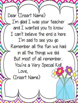 letters from teachers to students
