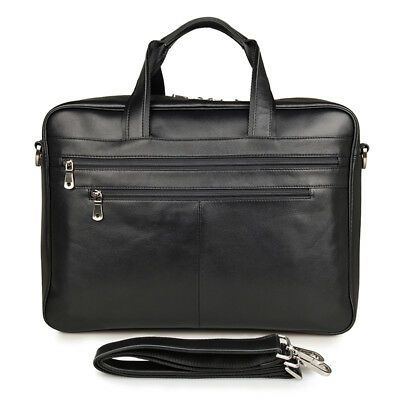 Full Grain Leather Briefcase Mens Casual Totes 15 Inches Laptop Bag Office Bags Large Capacity Grey Dark Grey