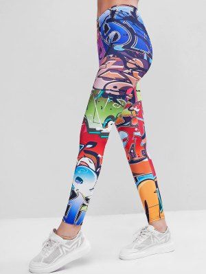New Ladies Wet Look High Waist Shine Rainbow Multi Coloured Stripe Leggings 8-10
