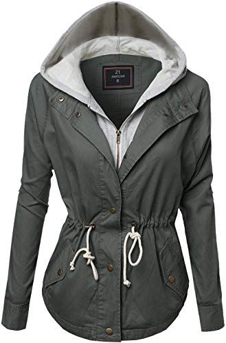 Awesome21 Womens Causal Boyfriend Over-Sized Utility Anorak Jacket