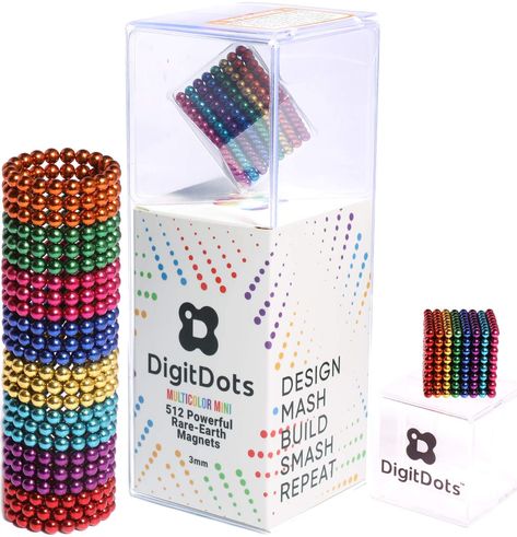 HAWGON Magnetic Balls 5 mm 432 Pcs Multicolor Magnet Ball Cube Fidget Gadget Toys Rare Earth Magnet Office Desk Toy Games Multicolor Beads Stress Relief Toys for Adults Rainbow Color