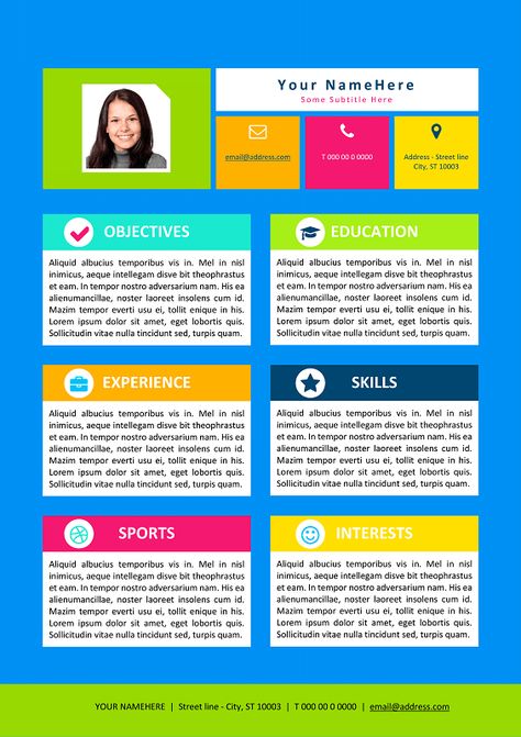 colorful resume templates