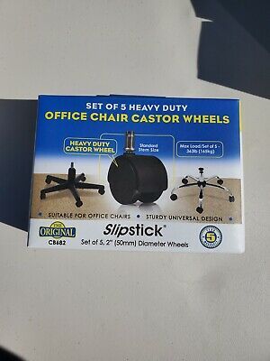 Slipstick CB680 2 Inch Floor Protecting Rubber Office Chair Caster Wheels