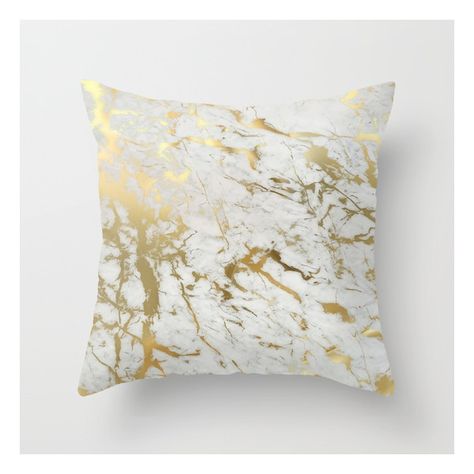 Gold Marble Throw Pillow ($20) ❤ liked Gold Marble Throw Pillow ($20) ❤ liked