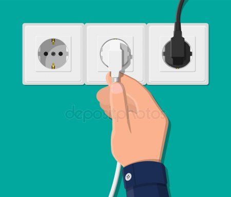 Electrical Outlet And Hand With Plug Stock Vector Ad Hand Outlet Electrical Vector Ad