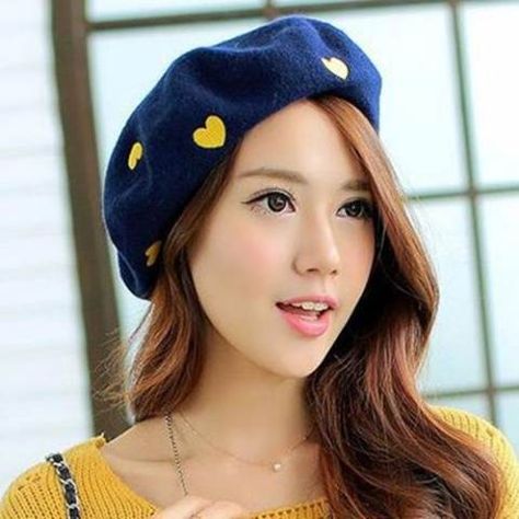 New Wool Embroidered Beret Casual Wild Wool Beret Painter Hat Bird Pattern FA New Wool Embroidered Beret Casual Wild Wool Beret Painter Hat Bird Pattern FA