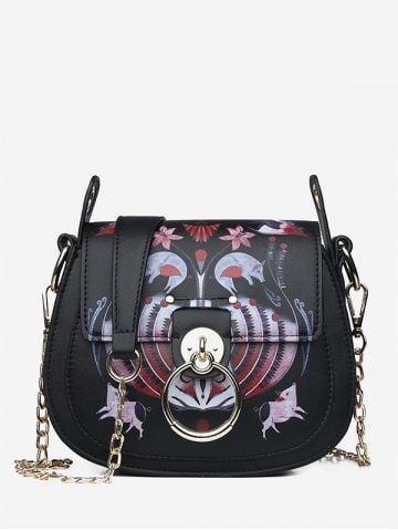 InterestPrint Grunge Pattern With Skulls Womens Saddle Bag Purse Crossbody Shoulder Travel Satchel InterestPrint Grunge Pattern With Skulls Womens Saddle Bag Purse Crossbody Shoulder Travel Satchel