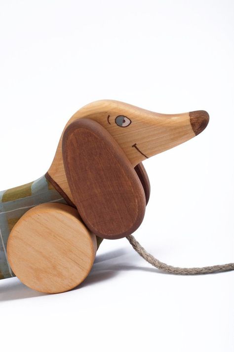 Pull Dog Kids Wooden Toy Dog Pull Toy Dog Wood Toddlers Toy