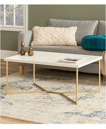 Walker Edison 42 Coffee Table Rectangle Mid Century Modern - Walker Edison Marble Gold Mid Century Modern Rectangle Coffee Table Walker Edison 42 Coffee Table Rectangle Mid Century Modern - Walker Edison Marble Gold Mid Century Modern Rectangle Coffee Table