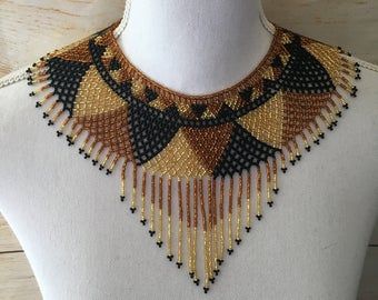 Handmade Womens Mexican Bead Necklace Huichol Folk Art Boho Jewelry Gift for Her